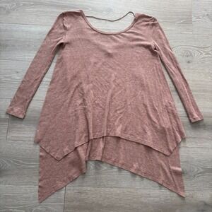 We The Free Womens Dusty Pink Oversized Thermal The Incredible Tunic Tee Size S